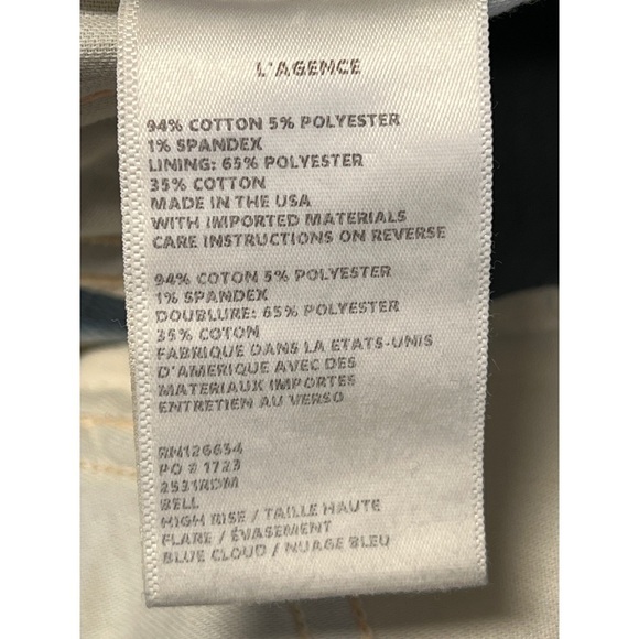 NWT L'AGENCE Bell Jean Blue Cloud 26 - Picture 3 of 9